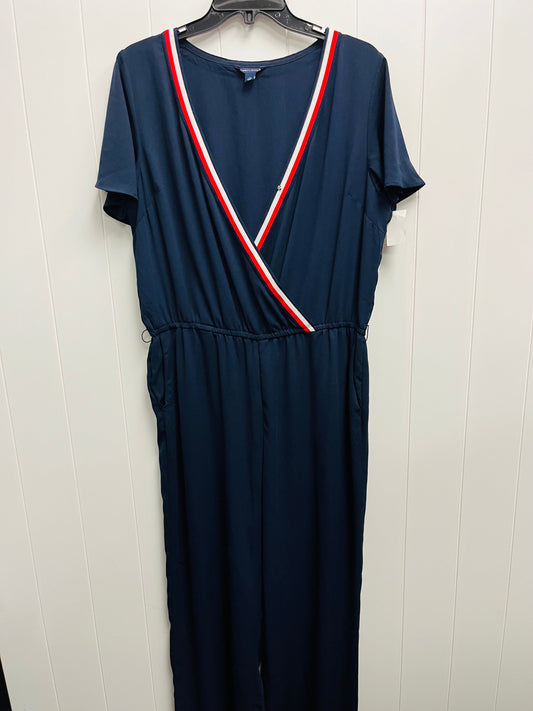 Jumpsuit By Tommy Hilfiger In Blue & Red, Size: L