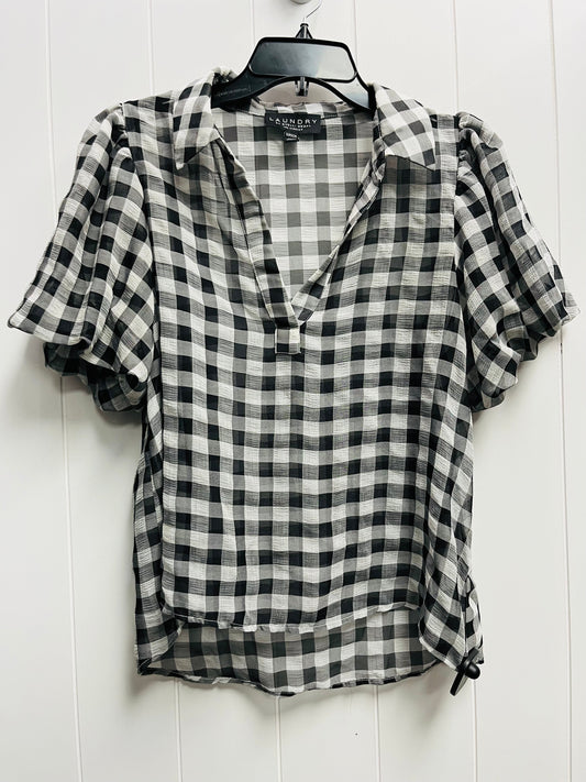 Top Short Sleeve By Laundry In Black & White, Size: S