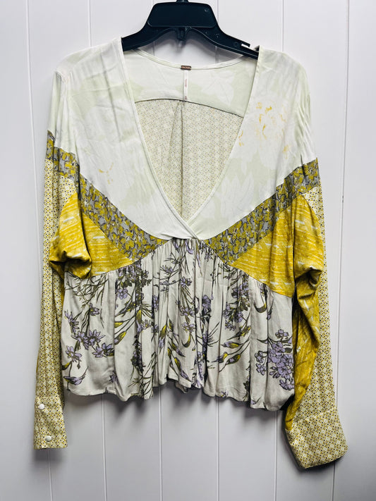 Yellow Top Long Sleeve Free People, Size M