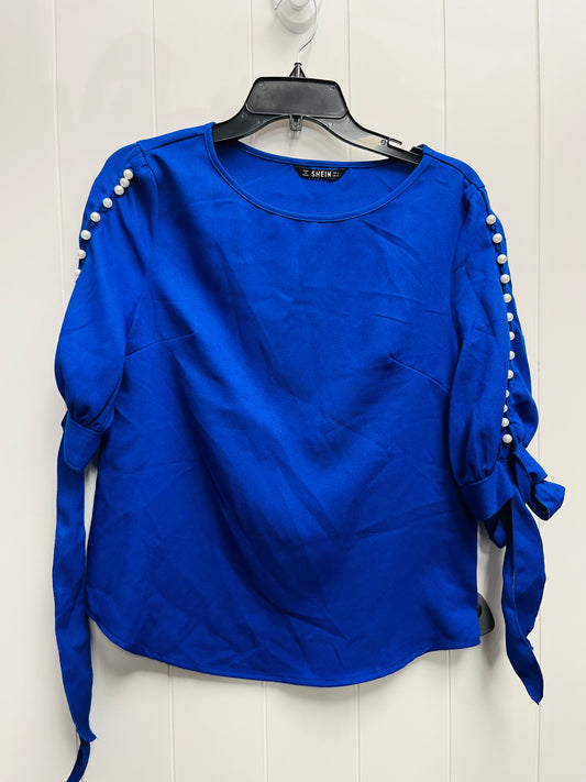 Blue Top Short Sleeve Shein, Size S