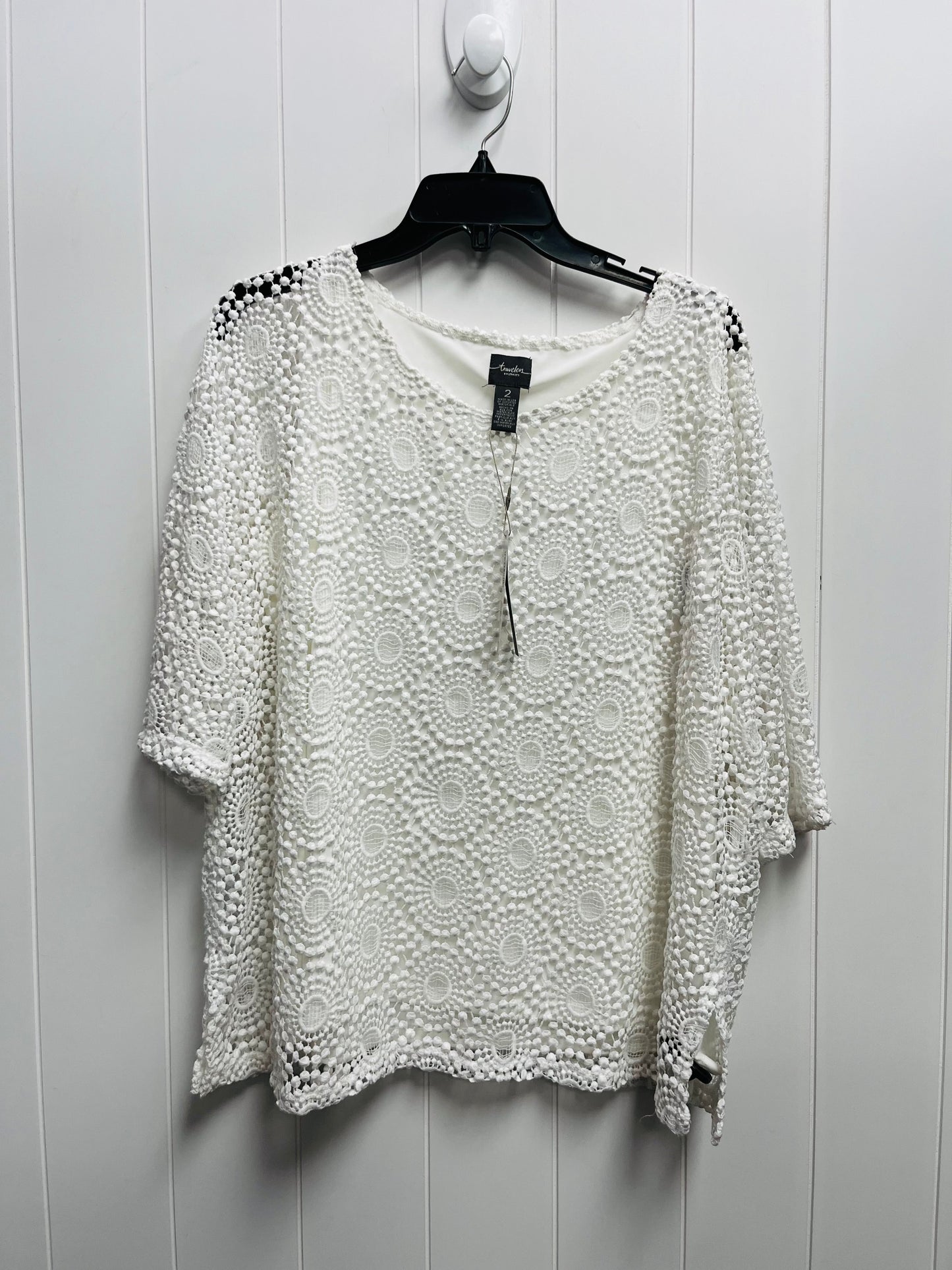 White Top Short Sleeve Chicos, Size L