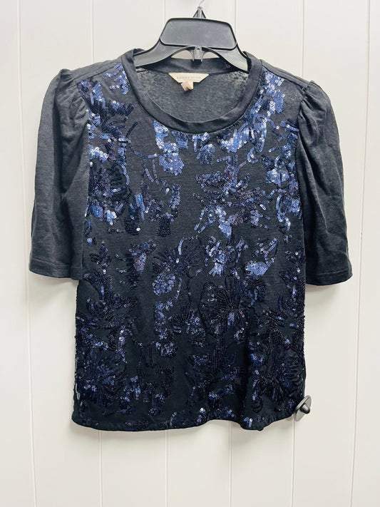 Navy Top Short Sleeve Rebecca Taylor, Size S