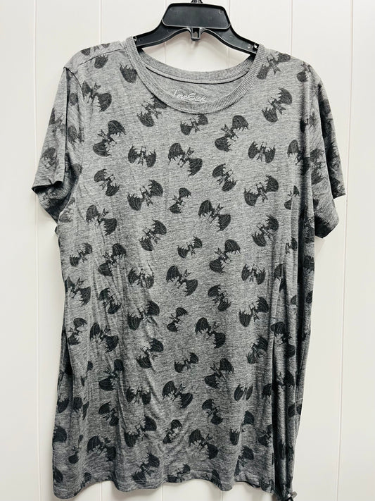 Top Short Sleeve By love sick In Black & Grey, Size: 2x