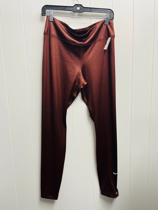 Athletic Leggings By Nike Apparel In Brown, Size: L