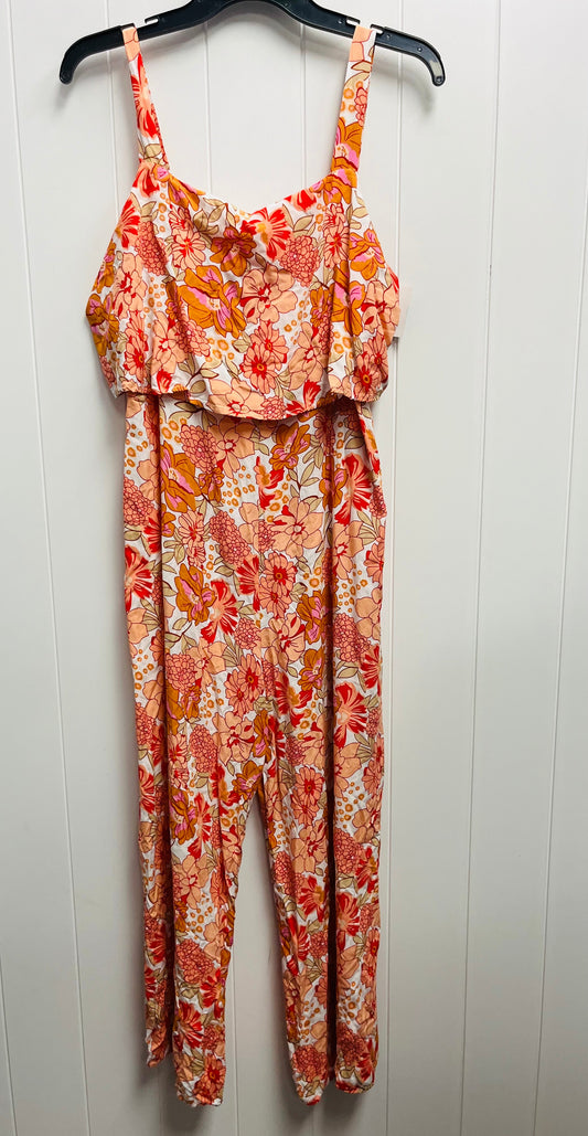 Jumpsuit By Clothes Mentor In Orange & Pink, Size: Xl