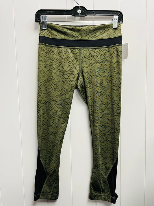 Athletic Capris By Lululemon In Black & Green, Size: 4