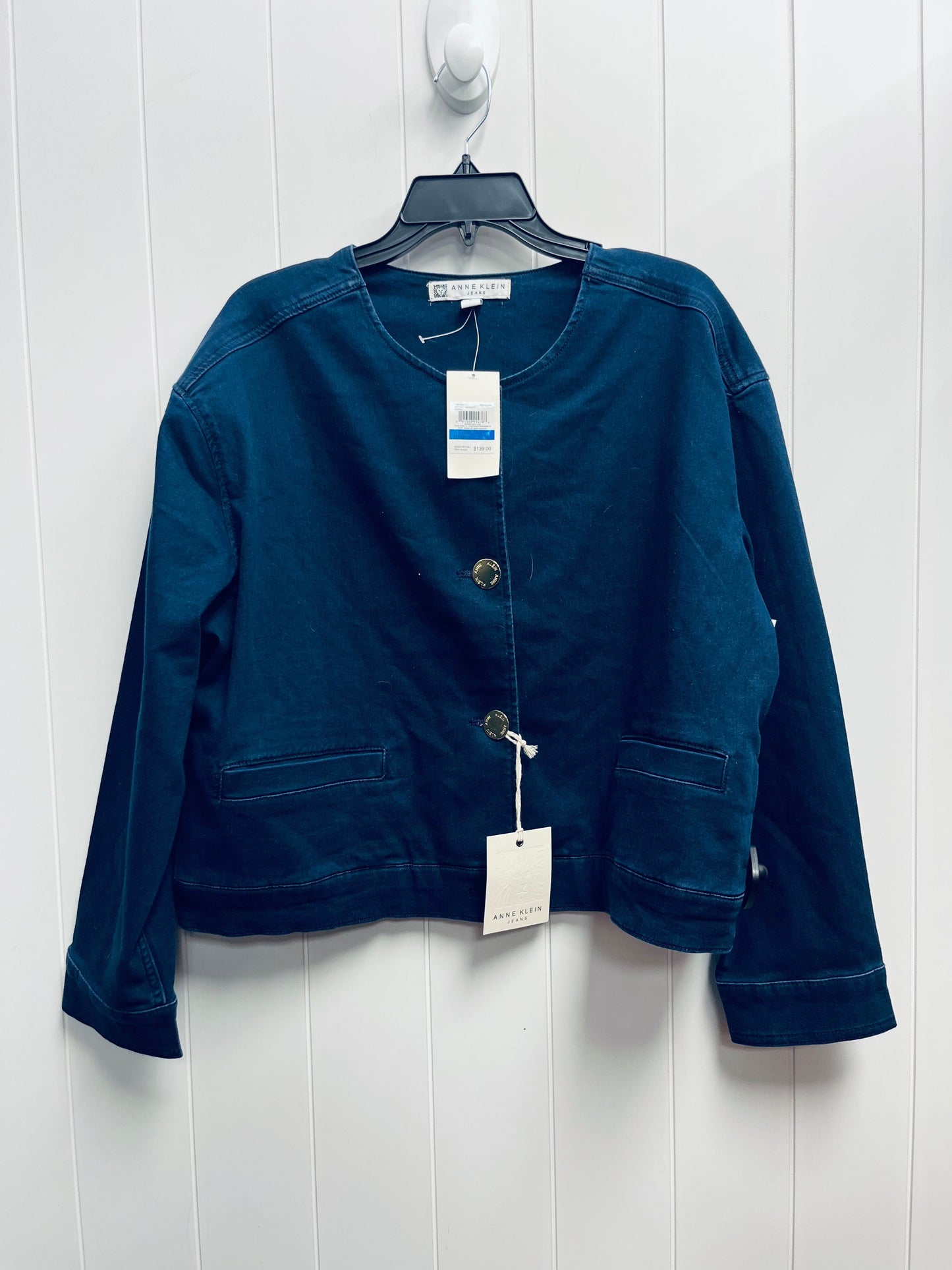 Jacket Denim By Anne Klein In Blue Denim, Size: Xl