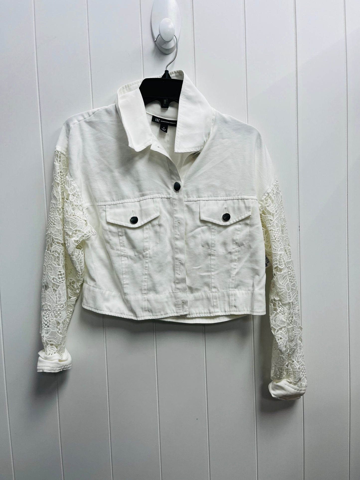 Jacket Puffer & Quilted By Inc In White, Size: S