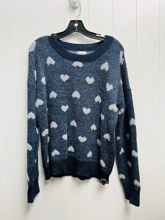 Sweater By Hem & Thread In Blue & White, Size: M