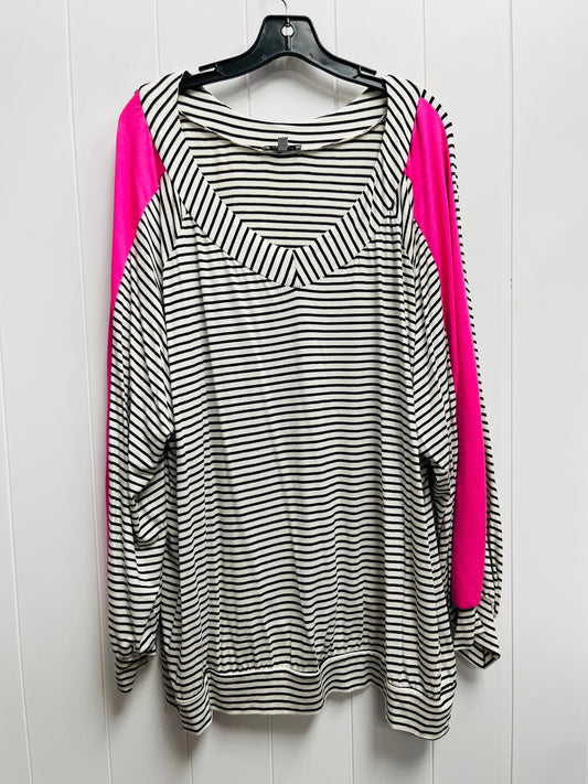 Top Long Sleeve By White Birch In Black & Pink, Size: 3x