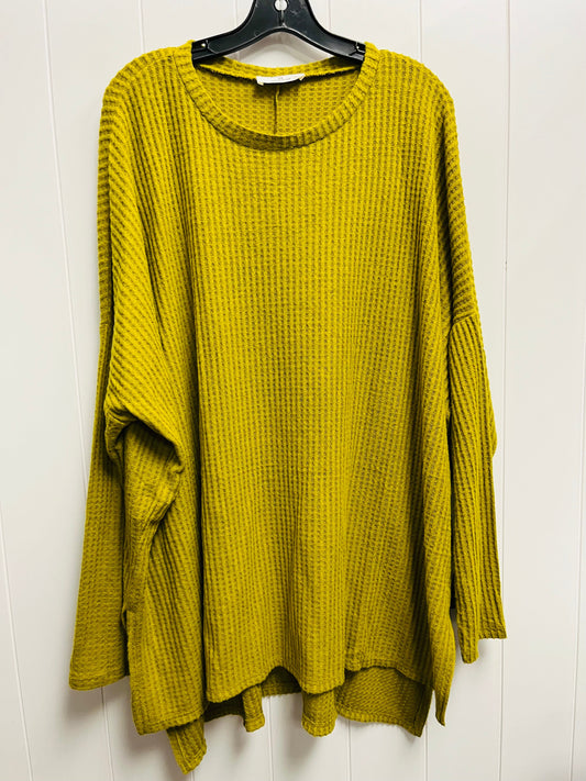 Top Long Sleeve By Zenana Outfitters In Green, Size: 2x