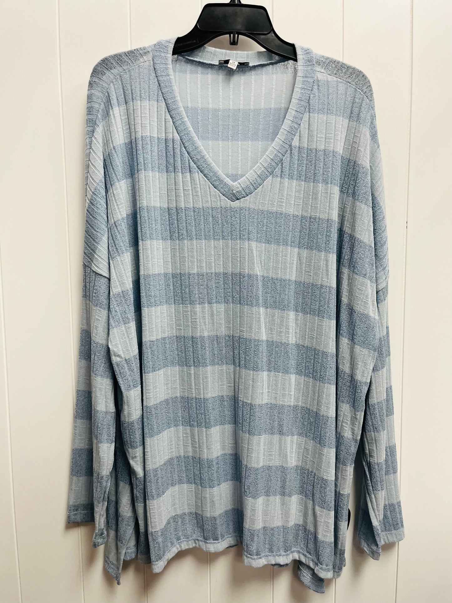 Top Long Sleeve By White Birch In Blue, Size: 3x