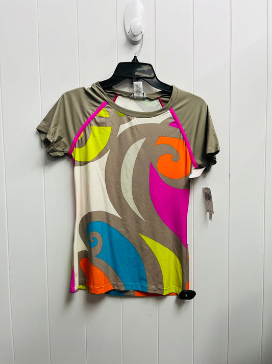 Top Short Sleeve By Trina Turk In Grey & Pink, Size: L