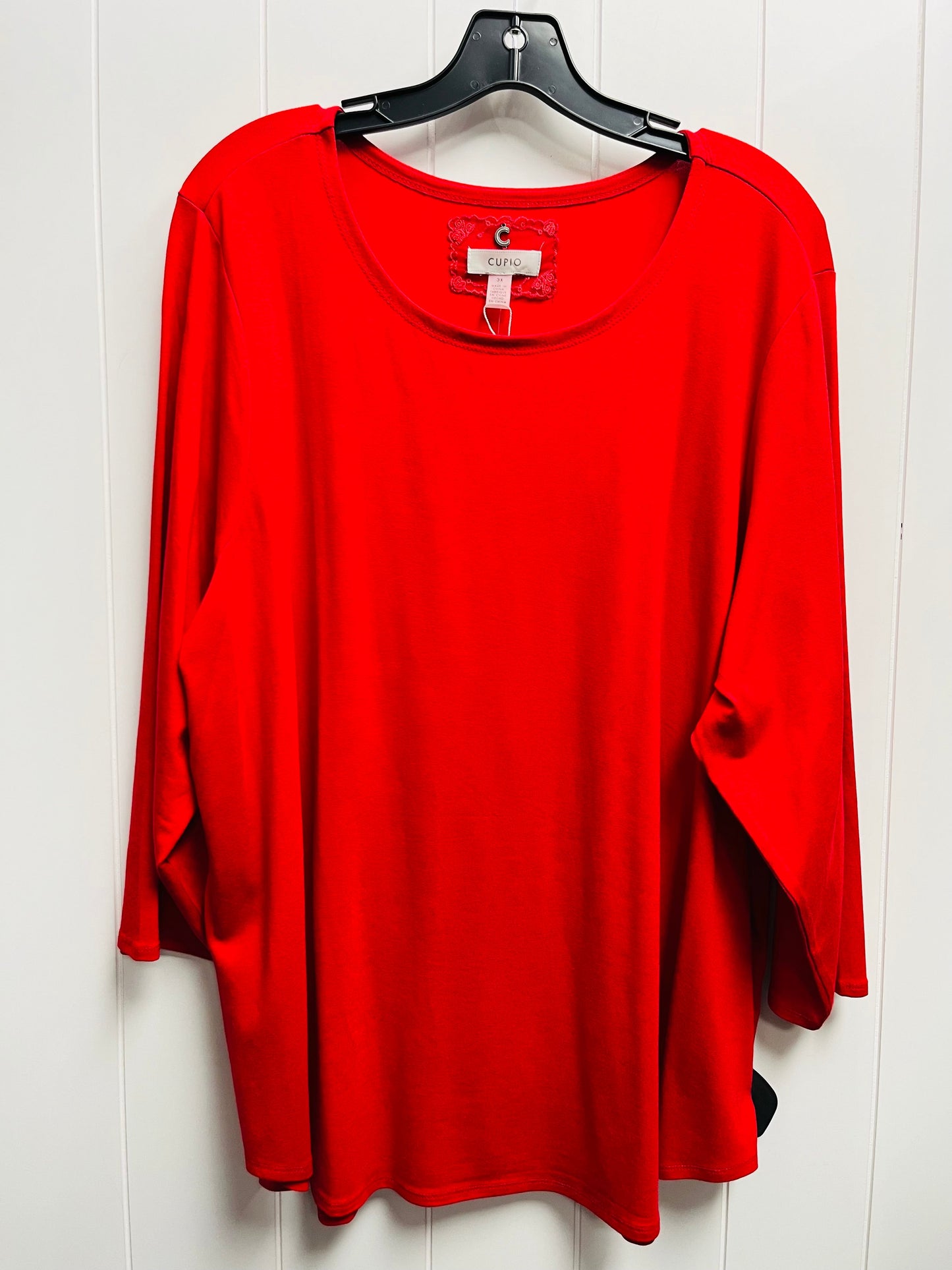 Top Long Sleeve By Cupio In Red, Size: 3x