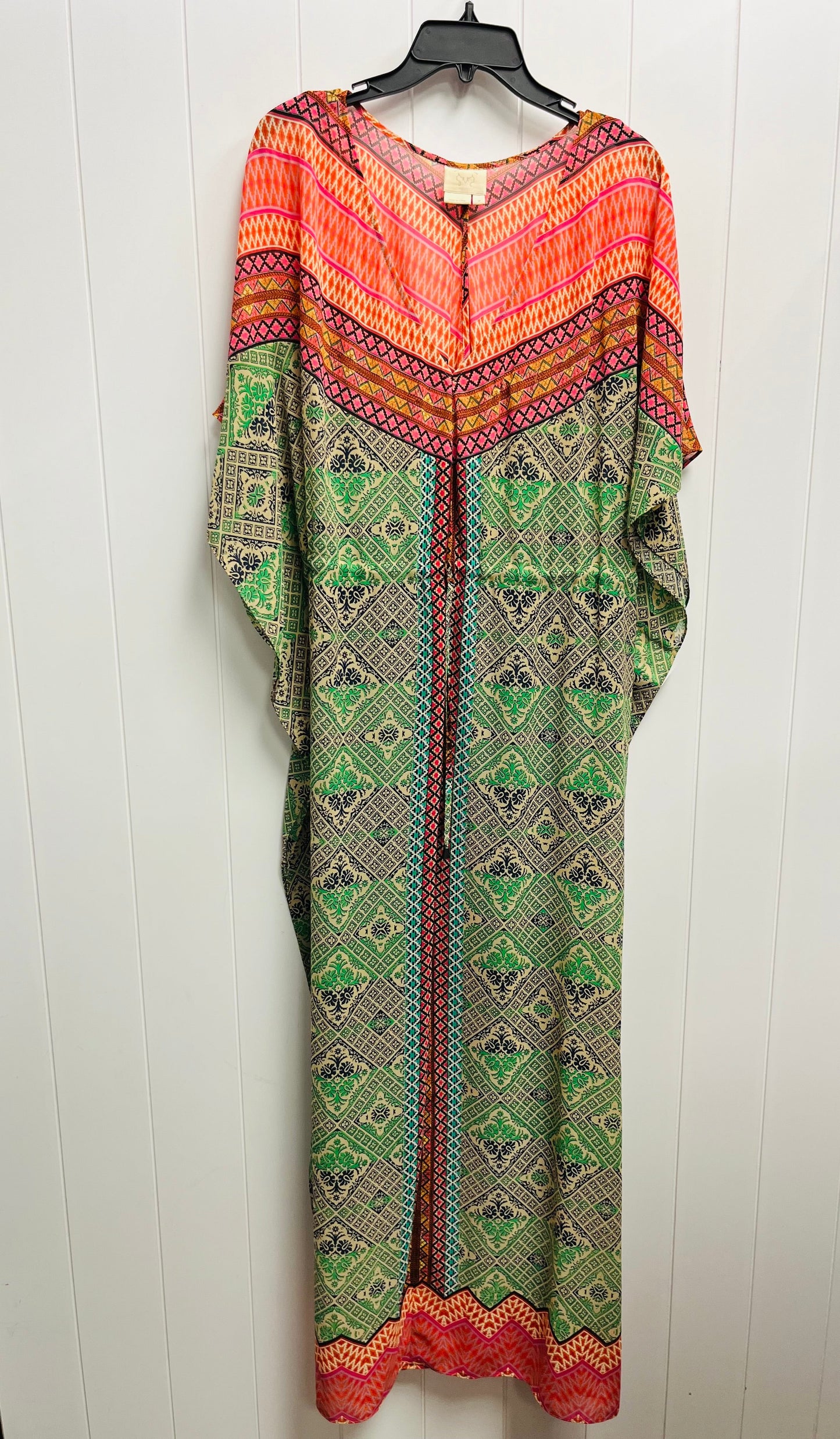 Dress Casual Maxi By Anthropologie In Green & Orange, Size: M