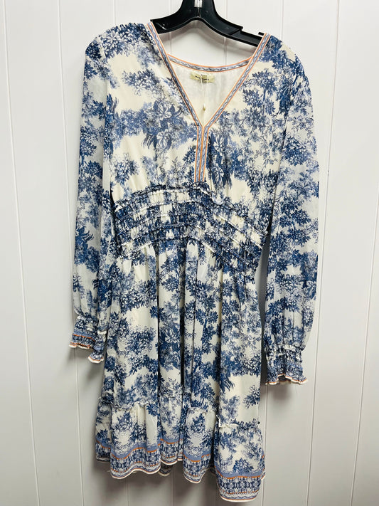 Dress Casual Short By Max Studio In Blue & White, Size: L