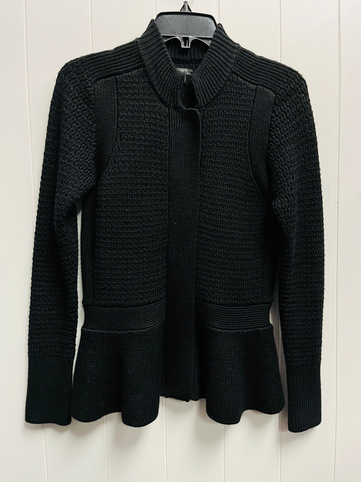 Sweater Cardigan By Ann Taylor In Black, Size: M