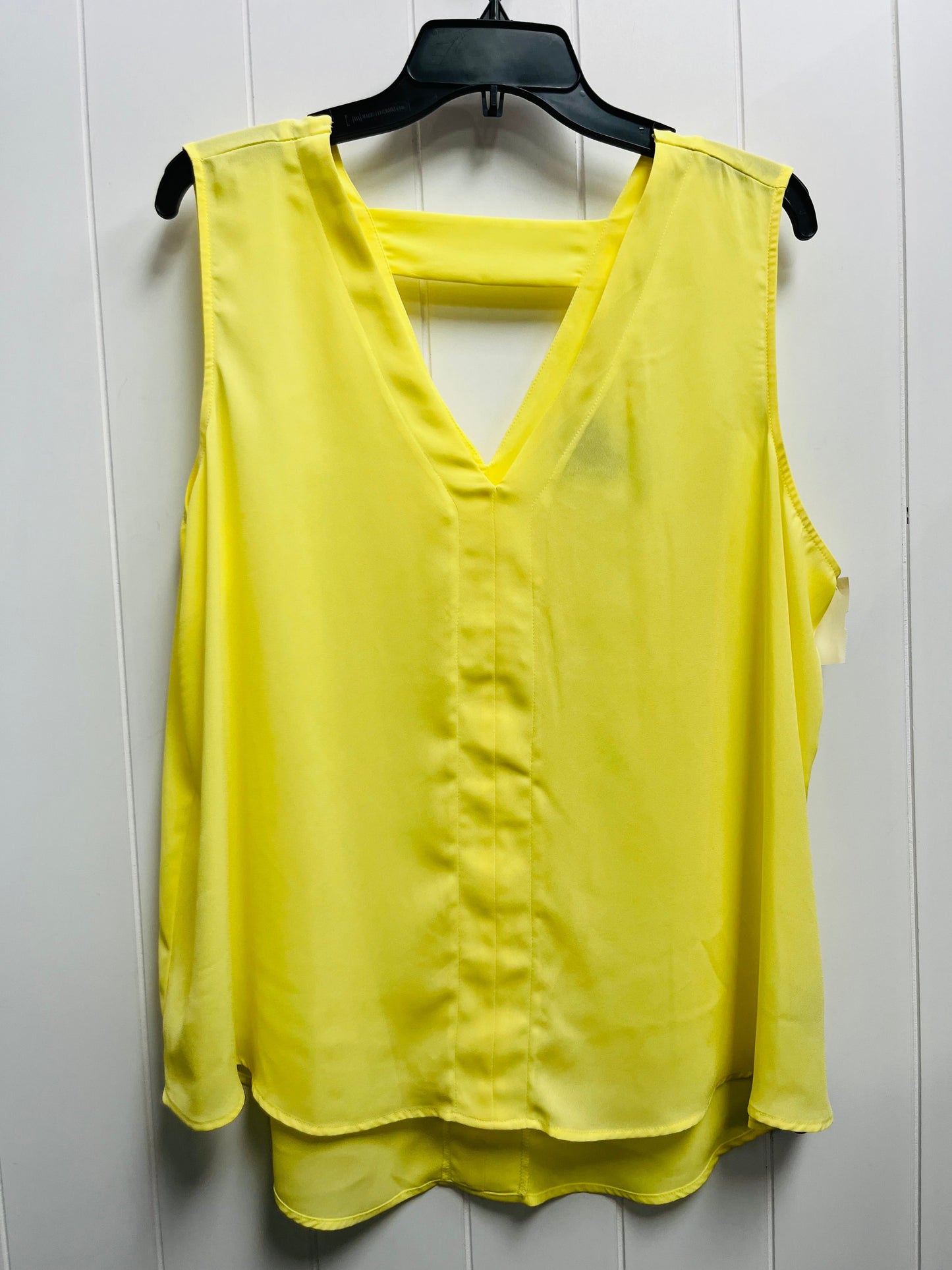 Top Sleeveless By Worthington In Yellow, Size: Xxl