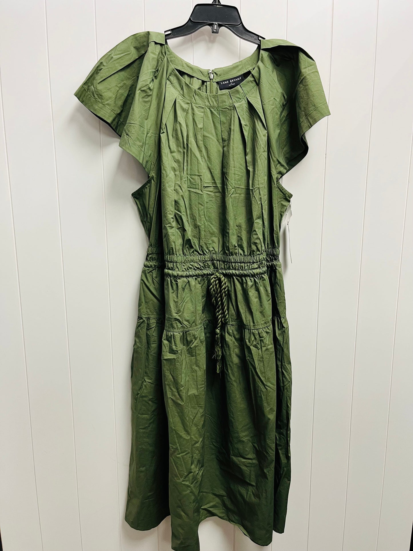 Dress Casual Midi By Lane Bryant In Green, Size: 24