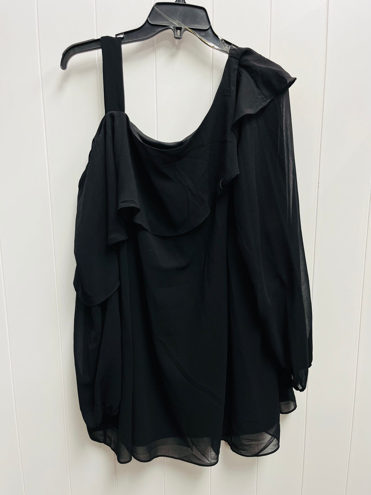 Blouse Long Sleeve By Autograph In Black, Size: 24