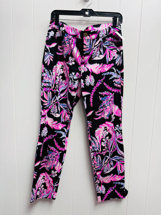 Pants Designer By Lilly Pulitzer In Black & Pink, Size: 10