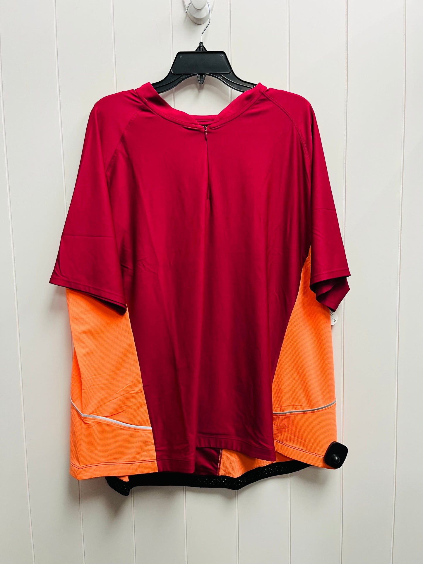 Athletic Top Short Sleeve By Xersion In Orange & Pink, Size: 3x