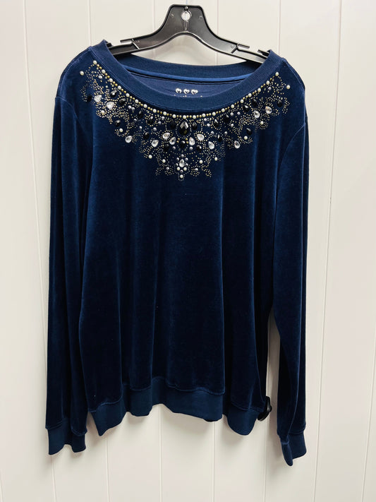 Top Long Sleeve By three hearts In Navy, Size: Xl