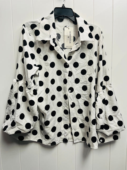 Top Long Sleeve By SURWEYUE In Black & White, Size: Xxl