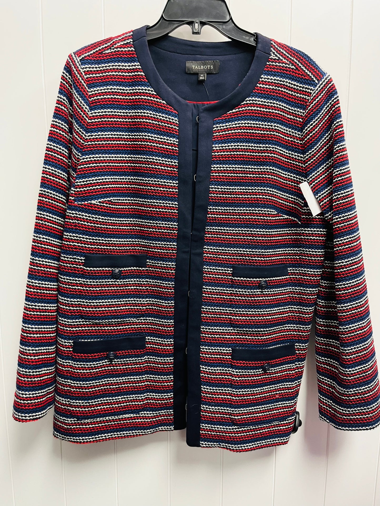 Blazer By Talbots In Blue & Red, Size: Xl