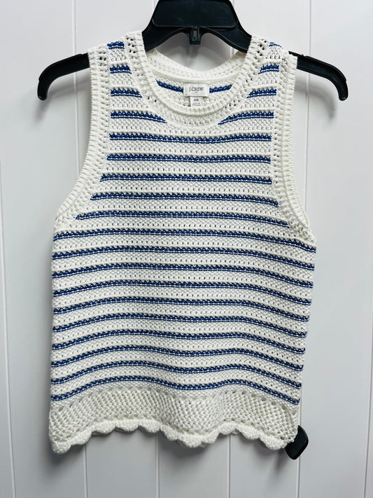 Top Sleeveless By J. Crew In Blue & White, Size: Xs