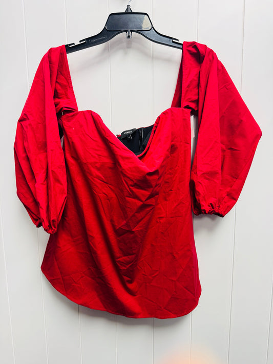 Top Long Sleeve By Theory In Red, Size: 10
