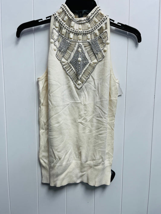 Top Sleeveless By Cache In Cream, Size: S