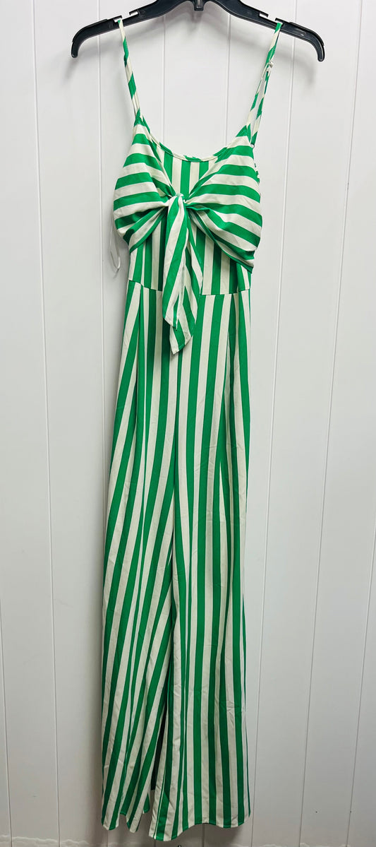 Jumpsuit By Flying Tomato In Green & White, Size: S