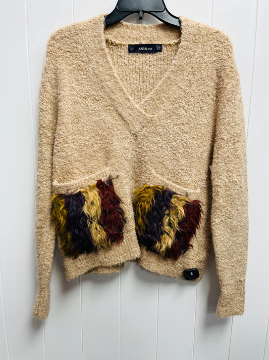 Sweater By Zara In Red & Tan, Size: S