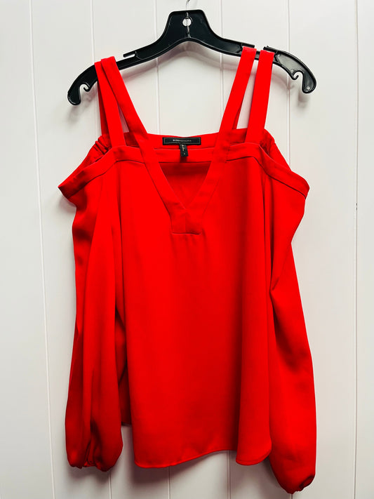 Top Long Sleeve By Bcbgmaxazria In Red, Size: S