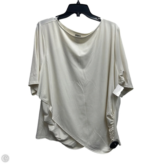 Top Short Sleeve By Worthington In Cream, Size: 2x