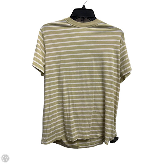 Athletic Top Short Sleeve By Lululemon In Green & White, Size: M