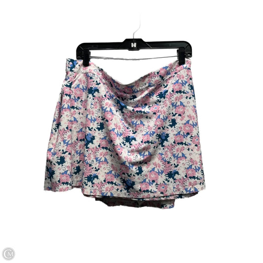 Athletic Skort By Puma In Blue & Pink, Size: Xl