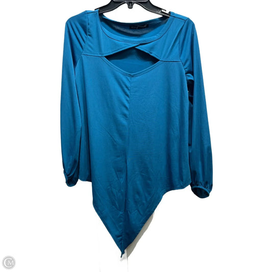 Top Long Sleeve By Boston Proper In Teal, Size: M