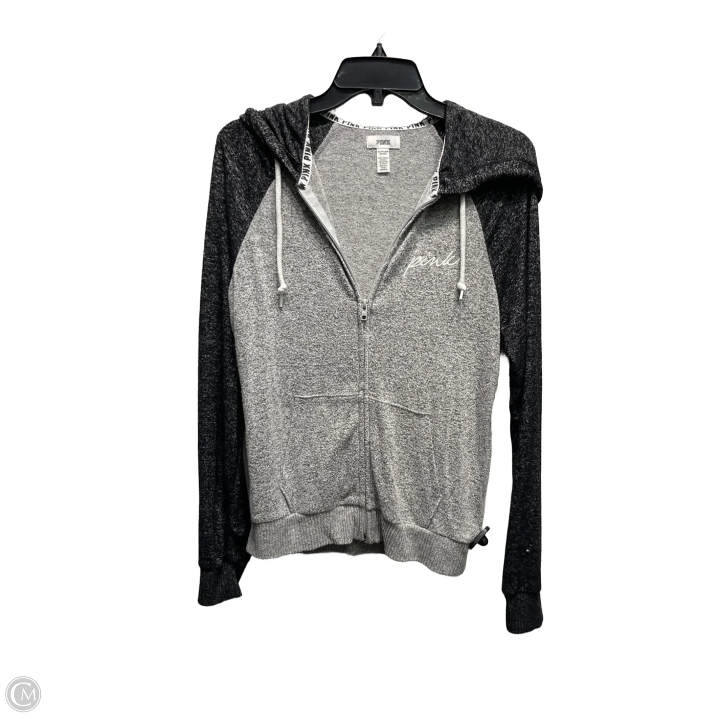 Sweatshirt Hoodie By Pink In Grey, Size: Xs