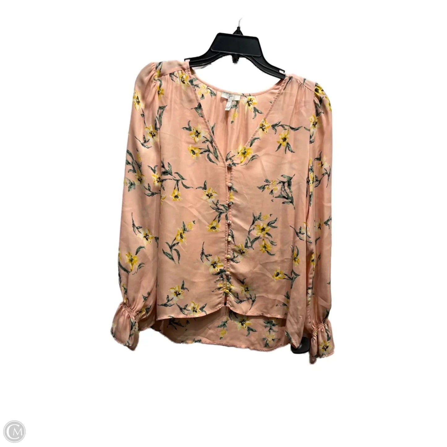 Top Long Sleeve By Joie In Pink & Yellow, Size: S