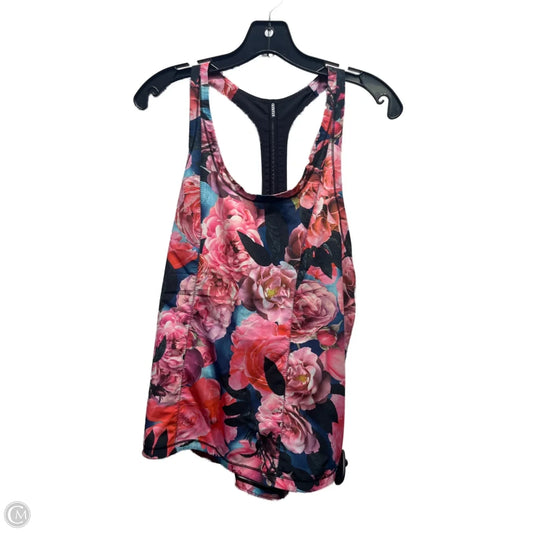 Athletic Tank Top By Lululemon In Black & Pink, Size: M