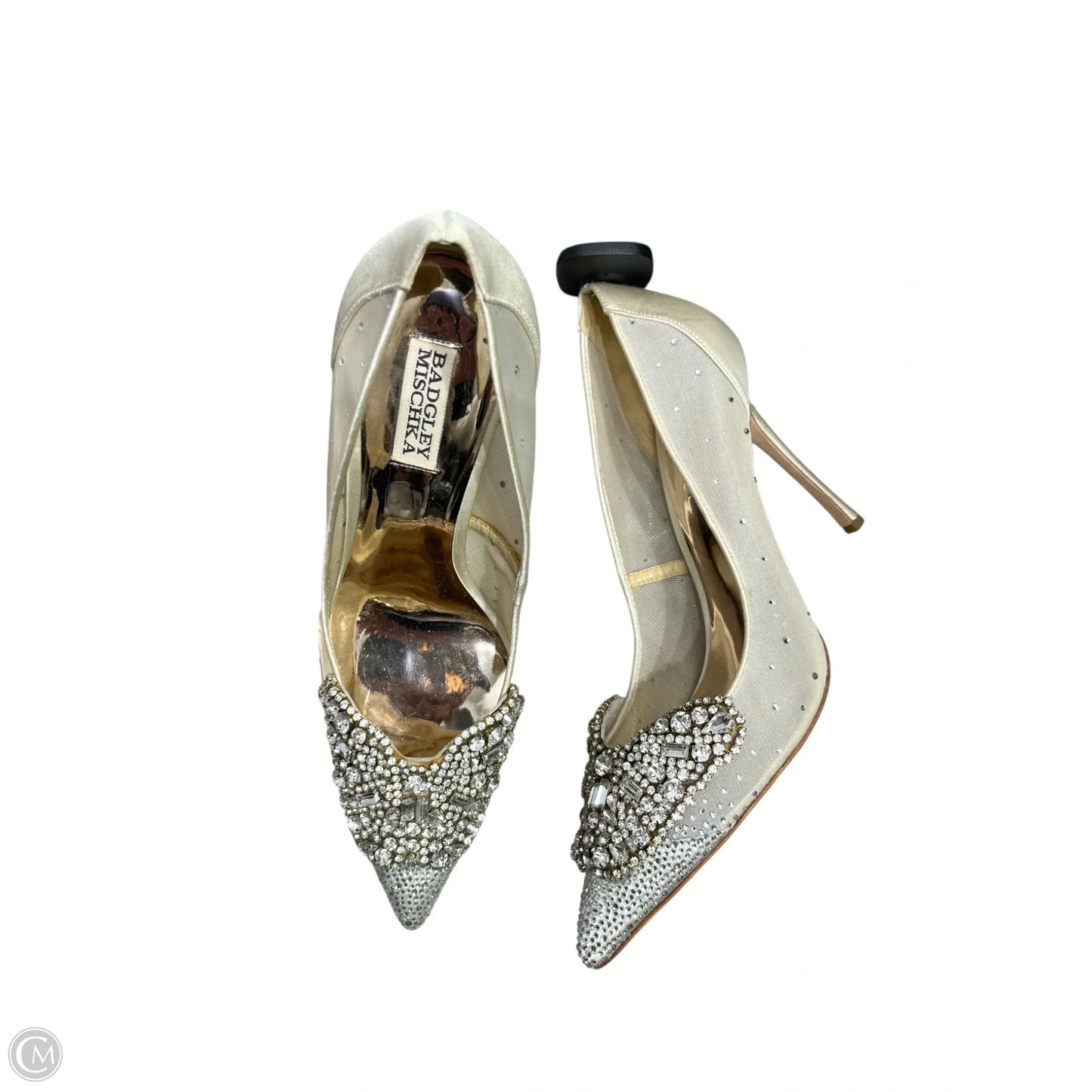 Shoes Heels Stiletto By Badgley Mischka In Cream & Silver, Size: 10