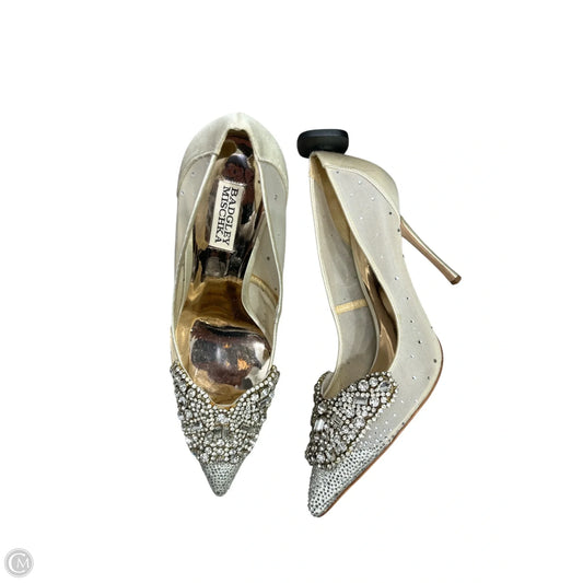 Shoes Heels Stiletto By Badgley Mischka In Cream & Silver, Size: 10