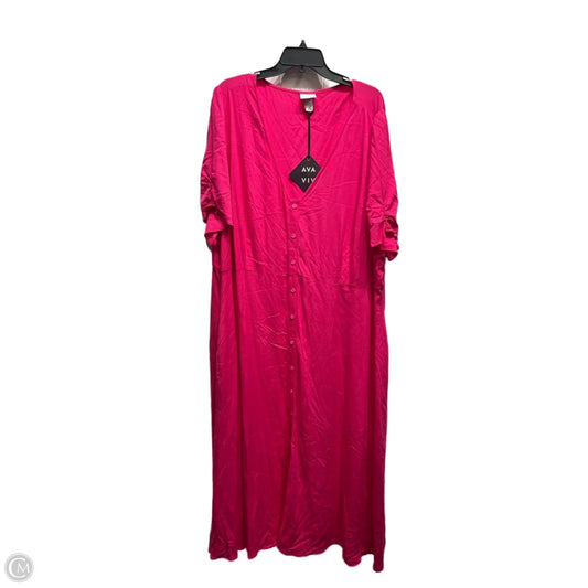 Dress Casual Maxi By Ava & Viv In Pink, Size: 4x