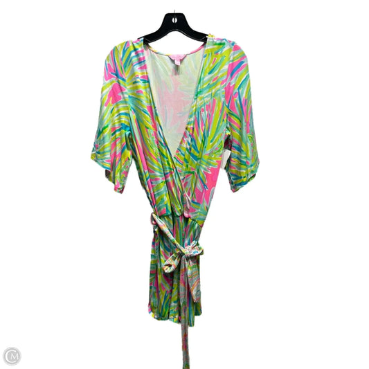 Romper Designer By Lilly Pulitzer In Green & Pink, Size: L