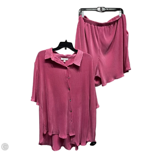 Shorts Set By She + Sky In Pink, Size: 1x