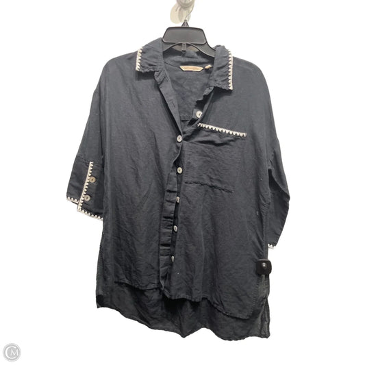 Top 3/4 Sleeve By Soft Surroundings In Black & White, Size: S