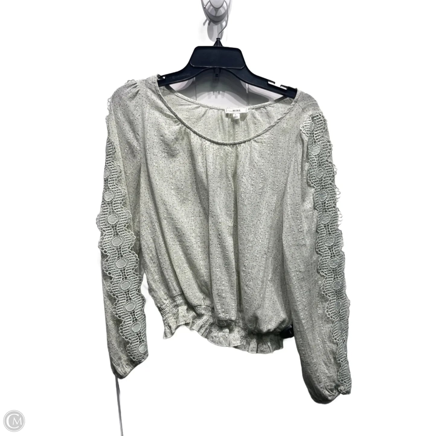 Top Long Sleeve By Mine In Green & Purple, Size: L