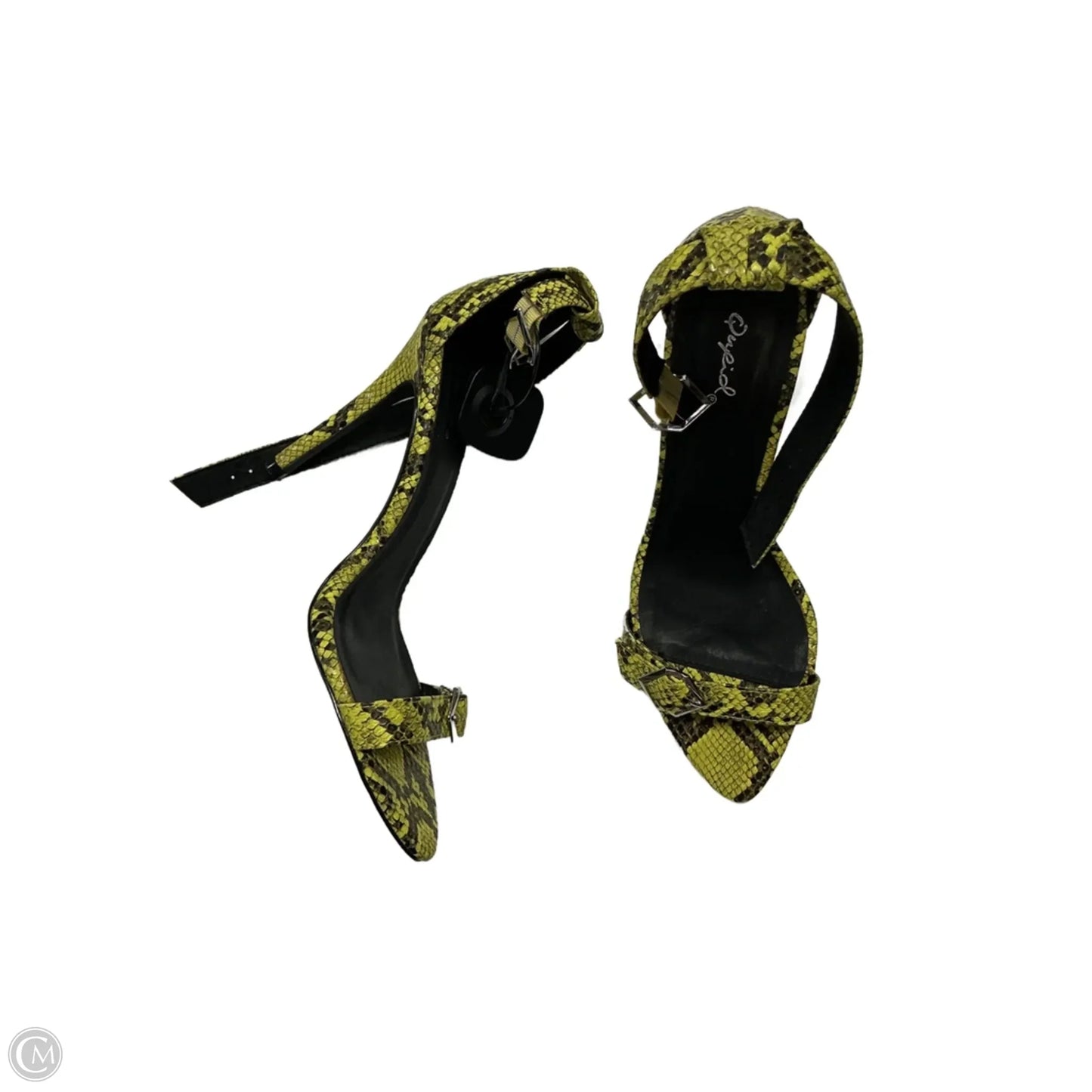 Sandals Heels Stiletto By Qupid In Black & Green, Size: 8.5